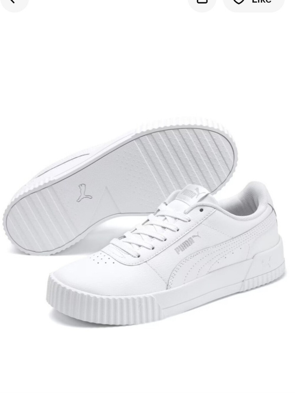 NEW Puma Carina White Low-Top Platform Sneakers